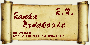 Ranka Mrdaković vizit kartica